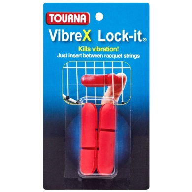 Tourna tłumiki drgań Vibrex Lock On czerwone - 2 sztuki